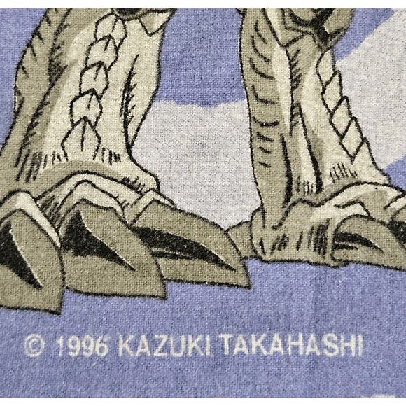 Vintage Yugioh Twin Flat Sheet 90s Heavyweight Cotton Anime Cartoon 63x99 Kids - Picture 2 of 7